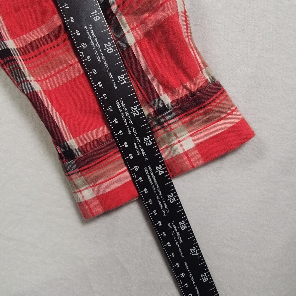 Denim & Supply Ralph Lauren Plaid Shirt Womens Large Red Cotton Button Down Fit - Picture 6 of 10